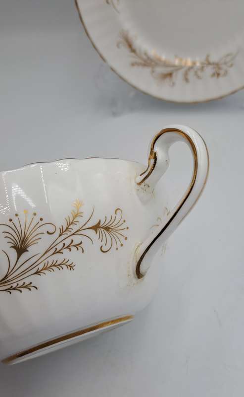 Vintage Paragon Lafayette Soup cup and plate- By appoint. to the Queen- CUP EAR REPAIRED
