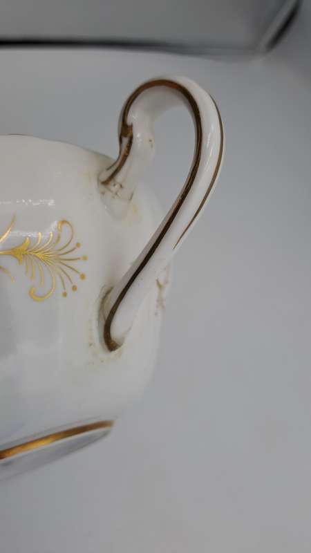 Vintage Paragon Lafayette Soup cup and plate- By appoint. to the Queen- CUP EAR REPAIRED