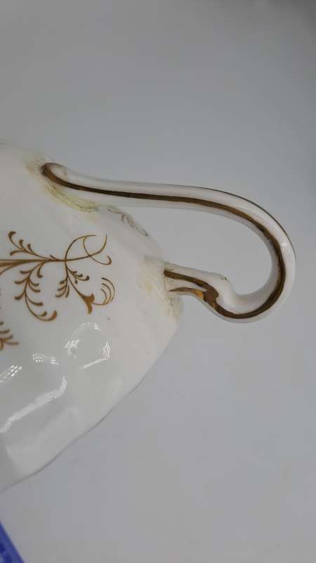 Vintage Paragon Lafayette Soup cup and plate- By appoint. to the Queen- CUP EAR REPAIRED