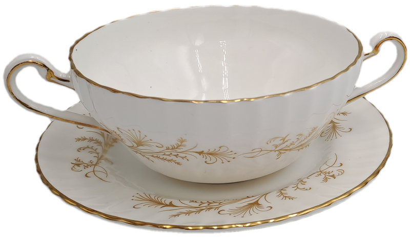 Vintage Paragon Lafayette Soup cup and plate- By appoint. to the Queen- CUP has hairline Crack