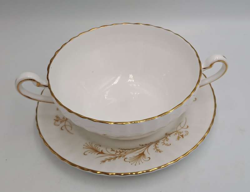 Vintage Paragon Lafayette Soup cup and plate- By appoint. to the Queen- CUP has hairline Crack