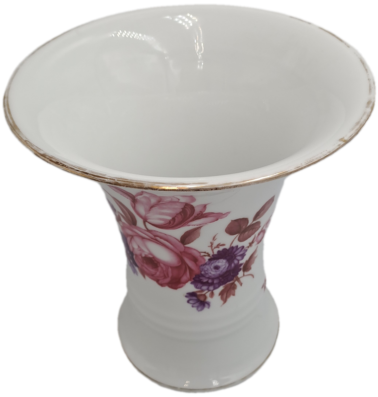 Vintage Porcelain Rosenthale Selb-Bavaria Floral Vase 180x167x110mm (Gold on rim faded )
