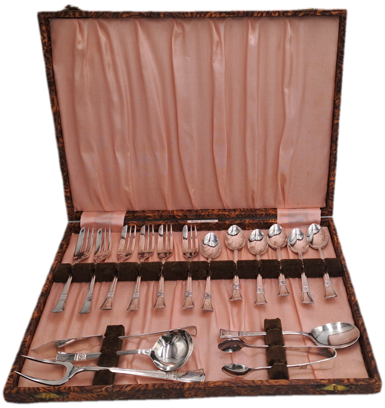 Vintage 1942-1943 Angora EPNS Silver Cold Plated Tea Cutlery set-Rd-829600-Made in England-Boxed
