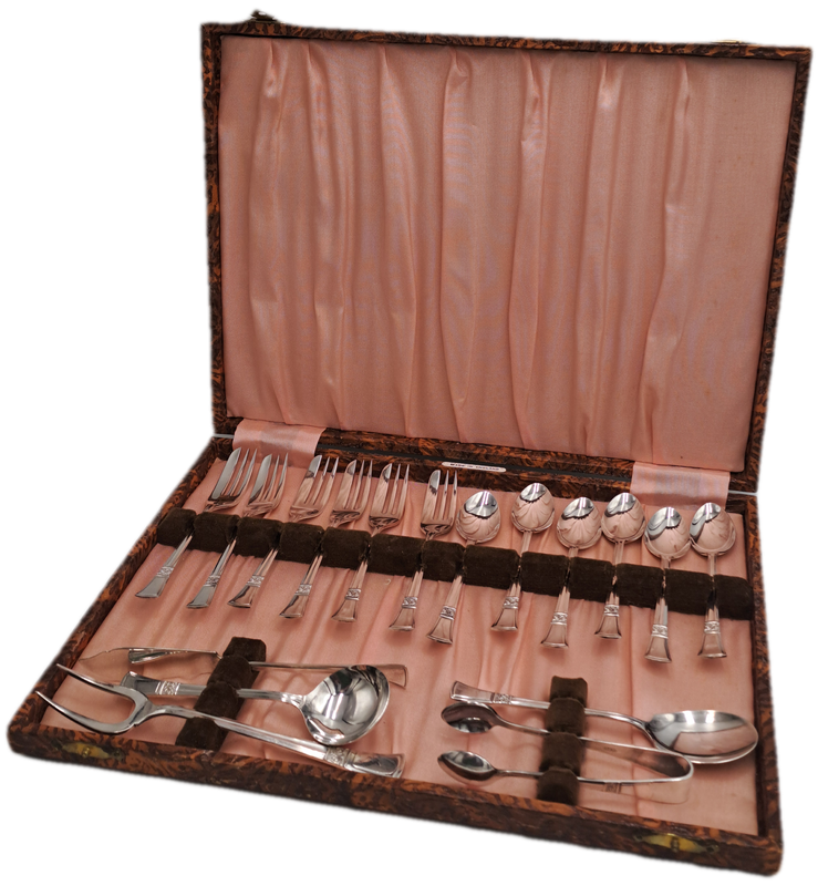Vintage 1942-1943 Angora EPNS Silver Cold Plated Tea Cutlery set-Rd-829600-Made in England-Boxed