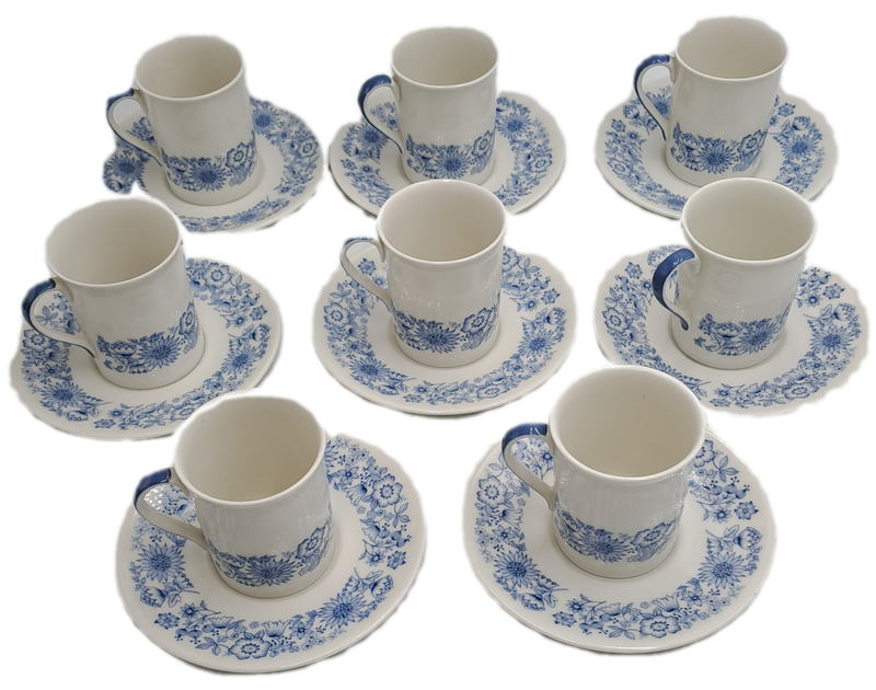 Vintage 16pc Royal Doulton CRANBOURNE T.C.1032 English Translucent China Cups and saucers