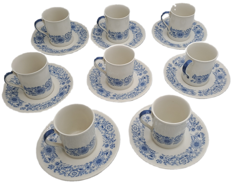 Vintage 16pc Royal Doulton CRANBOURNE T.C.1032 English Translucent China Cups and saucers
