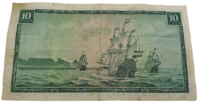 1975-1976 Ten Rand Note -T.W. de Jongh, Watermark van Riebeeck-English-Afrikaans -C/357 138420