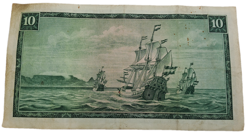 1975-1976 Ten Rand Note -T.W. de Jongh, Watermark van Riebeeck-English-Afrikaans -C/365 873713
