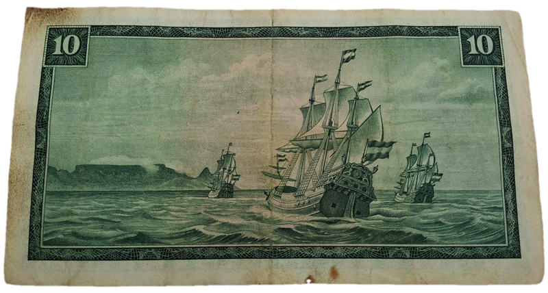 1975-1976 Ten Rand Note -T.W. de Jongh, Watermark van Riebeeck-Afrikaans-English -C/404 270207