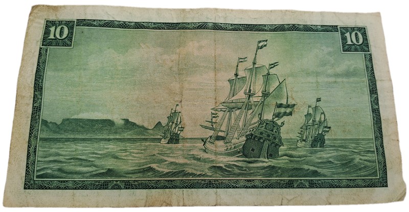 1975-1976 Ten Rand Note -T.W. de Jongh, Watermark van Riebeeck-English-Afrikaans -C/421 640706