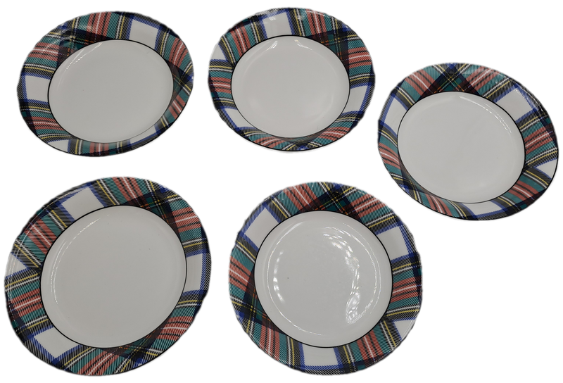 5 Small Crown Trent Dress Stewart Fine Bone China Tartan bowls-made in England-12,3cm x 2,2cm