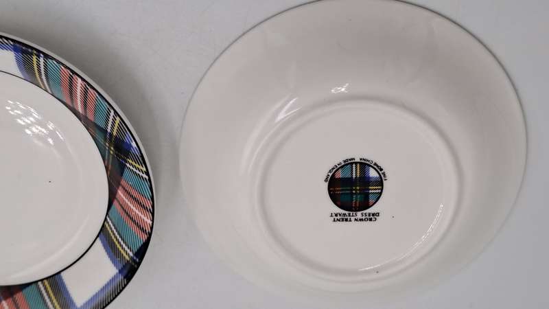 5 Small Crown Trent Dress Stewart Fine Bone China Tartan bowls-made in England-12,3cm x 2,2cm