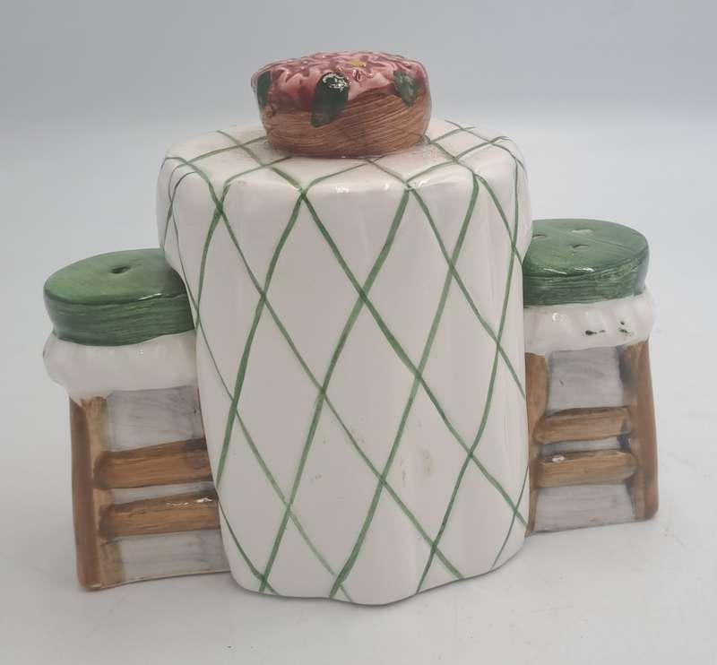 Alco Salt & Pepper Shaker 3-Pc Set Cafe Table with Barstools.