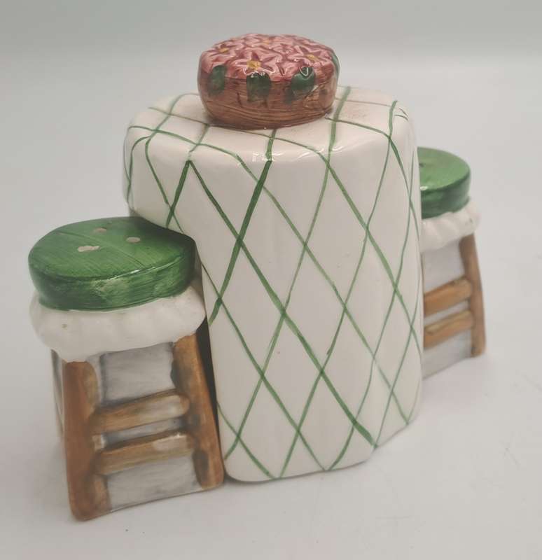 Alco Salt & Pepper Shaker 3-Pc Set Cafe Table with Barstools.