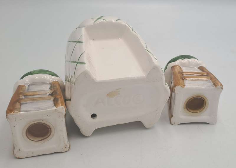 Alco Salt & Pepper Shaker 3-Pc Set Cafe Table with Barstools.