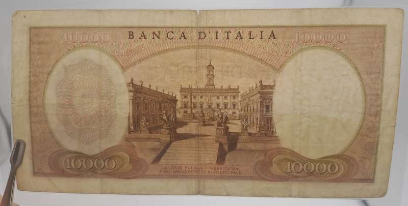 1968 Italy 10 000 Lire Michelangelo Bank Note -Circulated