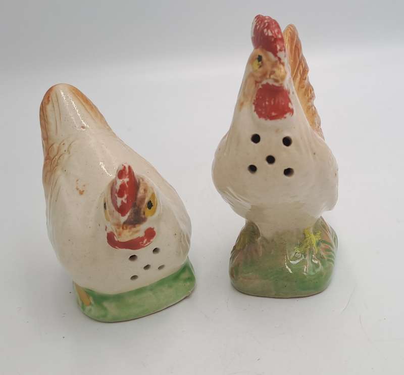 Vintage 1940's Occupied Japan Rooster and Hen Salt and Pepper Shaker set