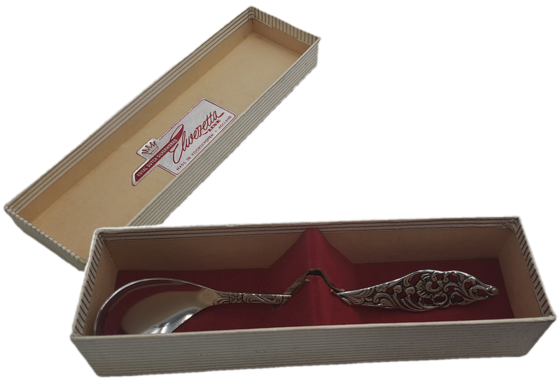 Vintage Elwezetta Royal Dutch Silverworks EPNS condiment spoon-Boxed-Holland