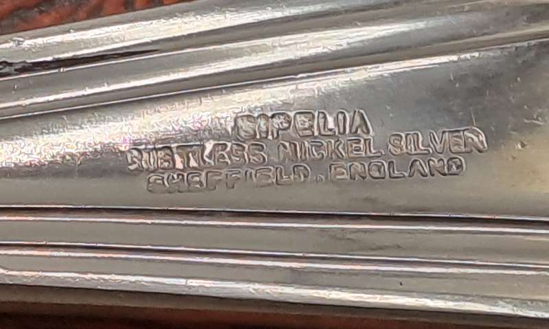 7pc Antique "Sipelia"Rustless Silver Plated Desert Spoon set - Sheffield England-Boxed