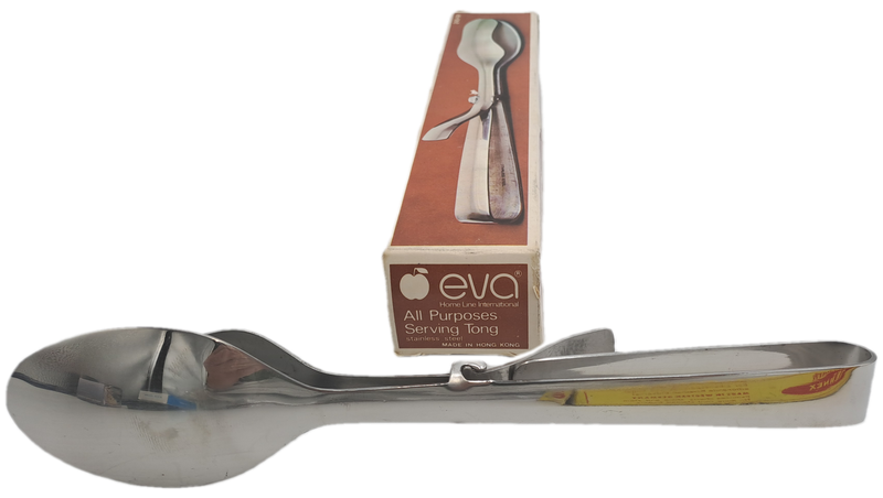 Vintage EVA Stainless Steel All Purposes Serving Tong-Boxed -Made in Hong Kong
