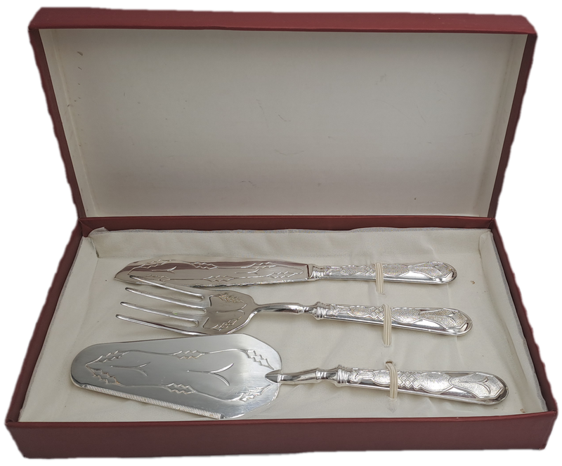Vintage Silver Plated Pastry / Cake Serving Set -Boxed