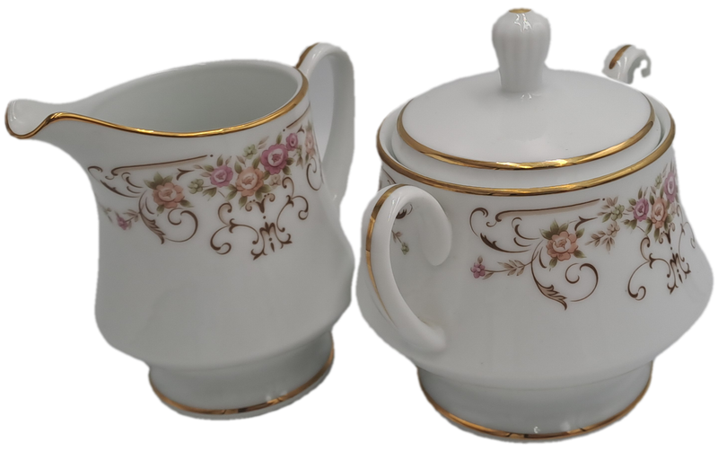 23 pc Vintage RC Japan Noritake "Roseyard" 470 -Tea set(6 Trios ,teapot creamer and Sugar bowl)