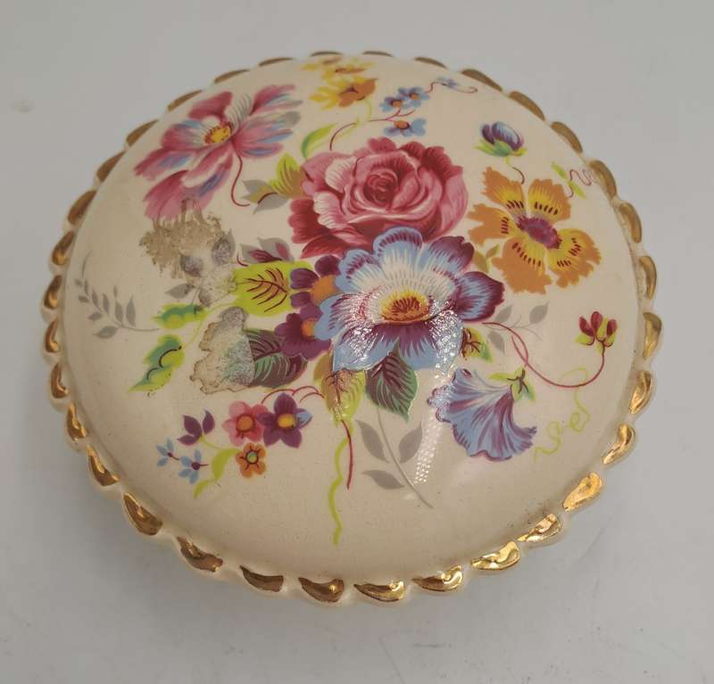 Vintage Floral Porcelain Pomander (container of aromatic substances)