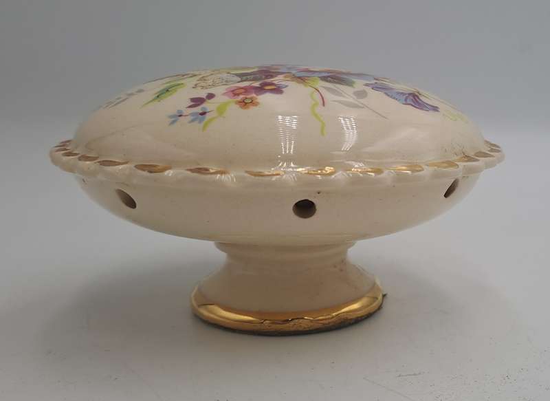 Vintage Floral Porcelain Pomander (container of aromatic substances)