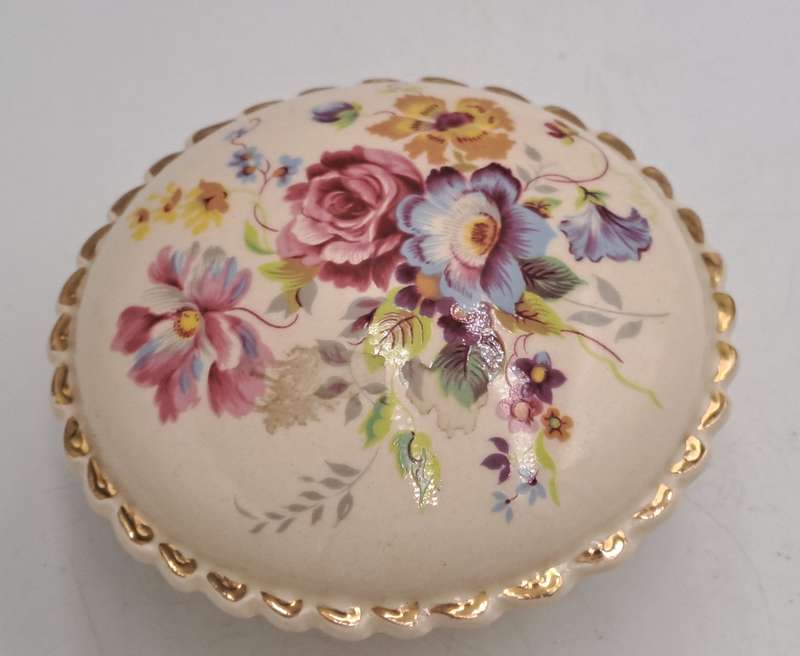 Vintage Floral Porcelain Pomander (container of aromatic substances)