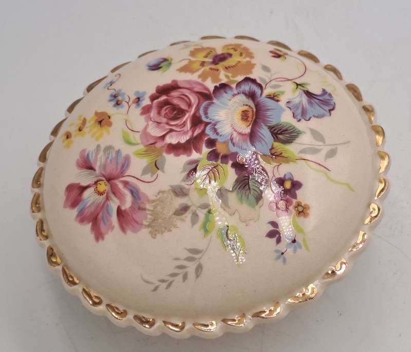 Vintage Floral Porcelain Pomander (container of aromatic substances)