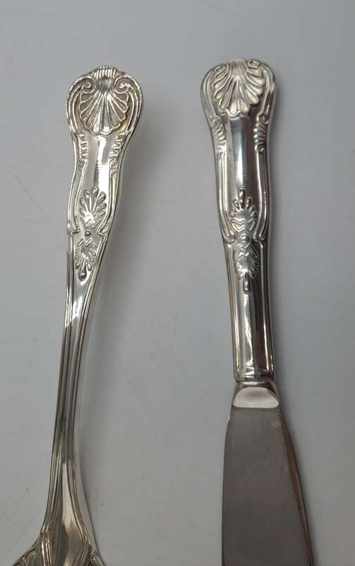 Silver Plated Cake Knife and Server set -Kings Pattern- Boxed