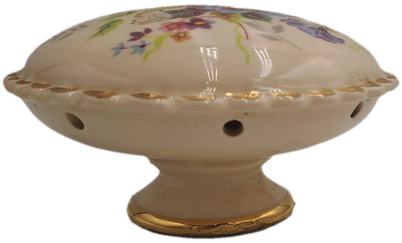 Vintage Floral Porcelain Pomander (container of aromatic substances)