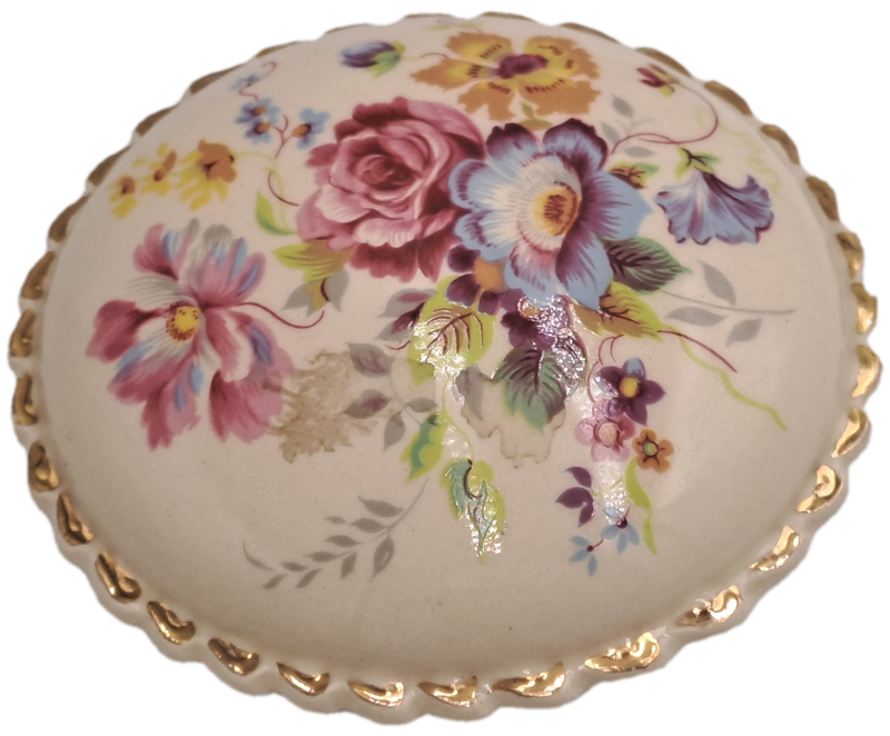 Vintage Floral Porcelain Pomander (container of aromatic substances)