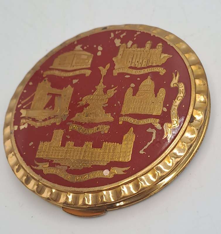 Pre-owned Vintage Ladies KIGU Powder Compact-with images of London - Made in England