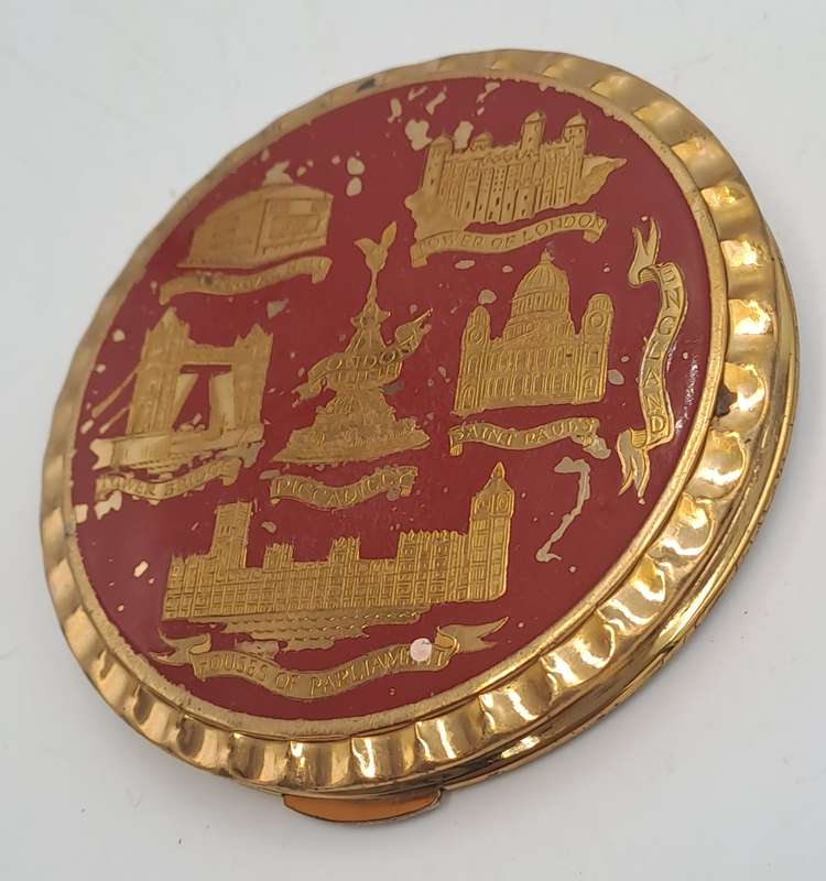 Pre-owned Vintage Ladies KIGU Powder Compact-with images of London - Made in England