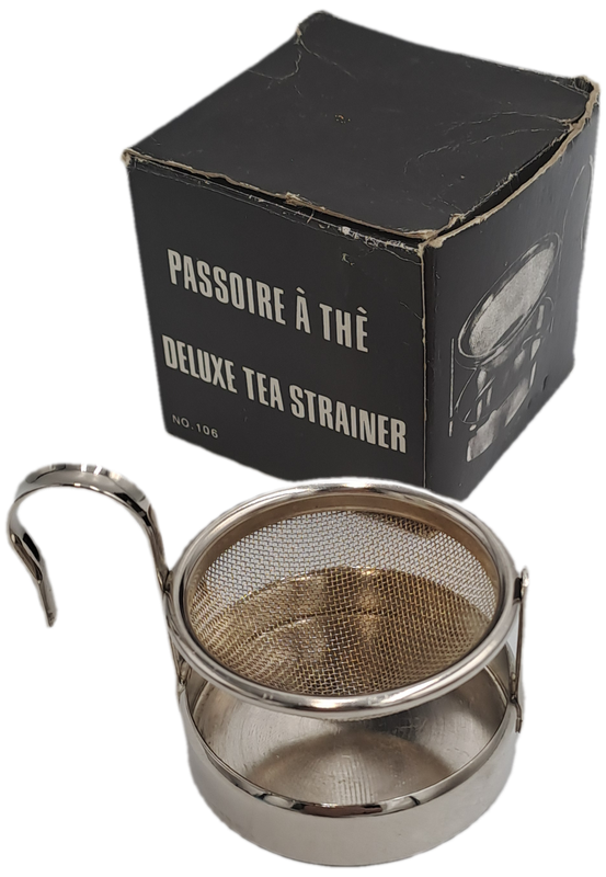 Silver Plated De-Lux Tea Strainer with tray -Boxed -5,1cm (H) x 6cm x 8cm