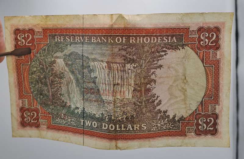 Rhodesia 1979 2 Dollars Circulated - Bird Watermark