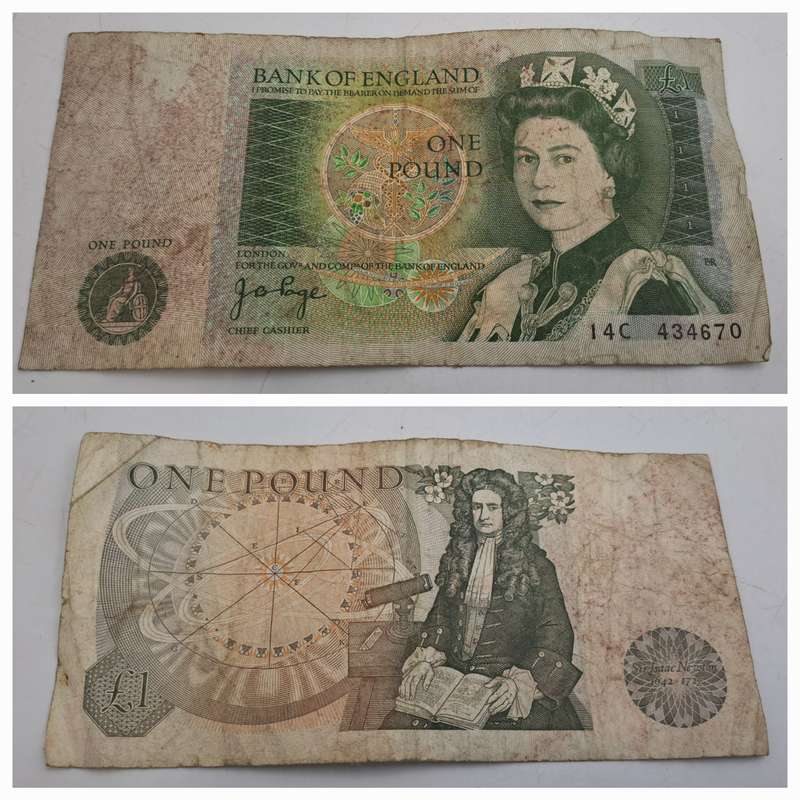 1978-1984  England  1 Pound - Elizabeth II Sir Isaac Newton