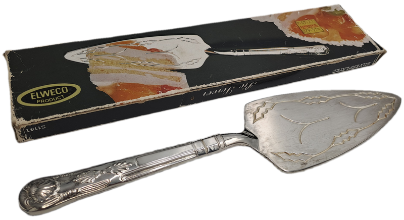 Vintage Elweco Silver plated Pie Server -Boxed -Kings Pattern