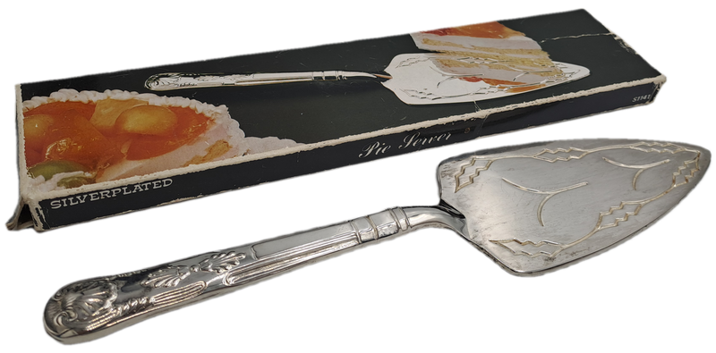 Vintage Elweco Silver plated Pie Server -Boxed -Kings Pattern