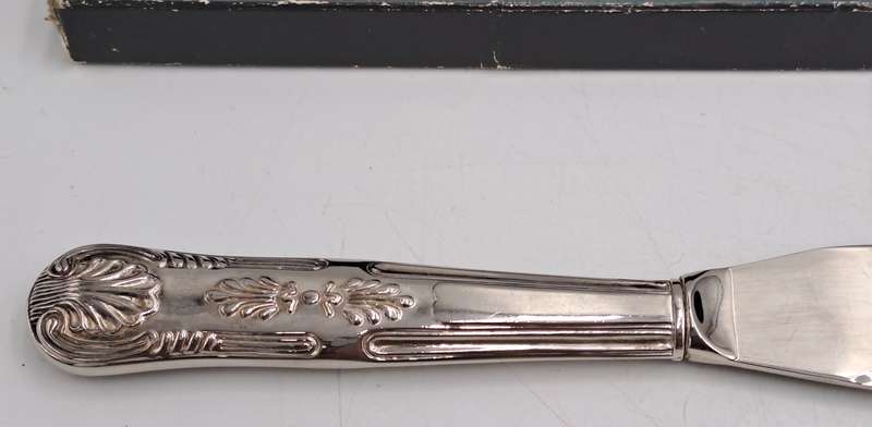 Vintage BWA Silver Plated Cake Knife-Kings Pattern -Boxed
