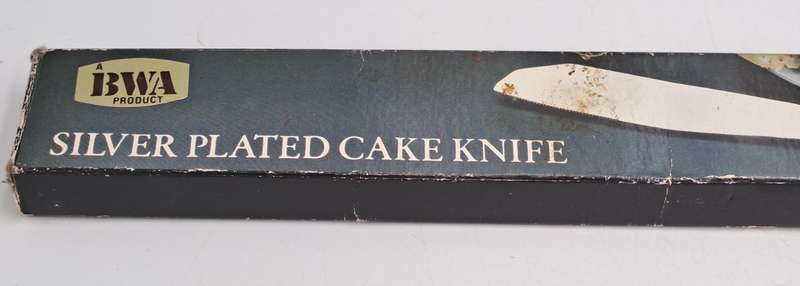 Vintage BWA Silver Plated Cake Knife-Kings Pattern -Boxed