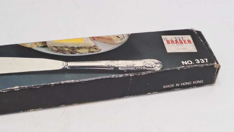 Vintage BWA Silver Plated Cake Knife-Kings Pattern -Boxed