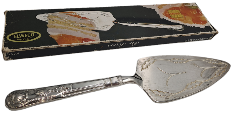 Vintage Elweco Silver plated Pie Server -Boxed -Kings Pattern