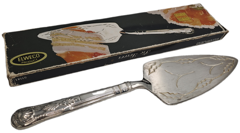 Vintage Elweco Silver plated Pie Server -Boxed -Kings Pattern