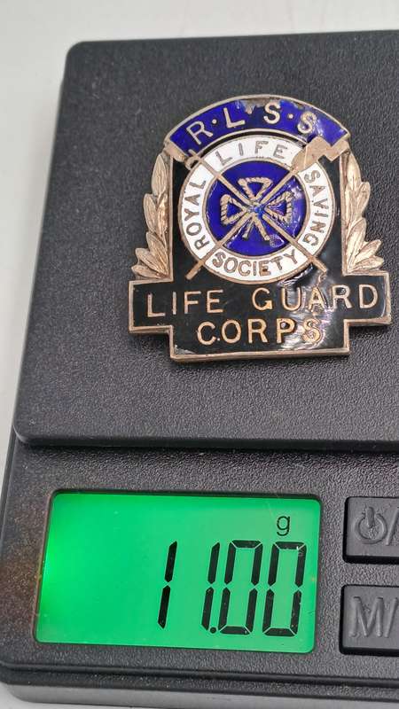 Vintage R.L.S.S Royal Life Saving Society -Life Guard Corps Enamel Badge 30mm x33mm