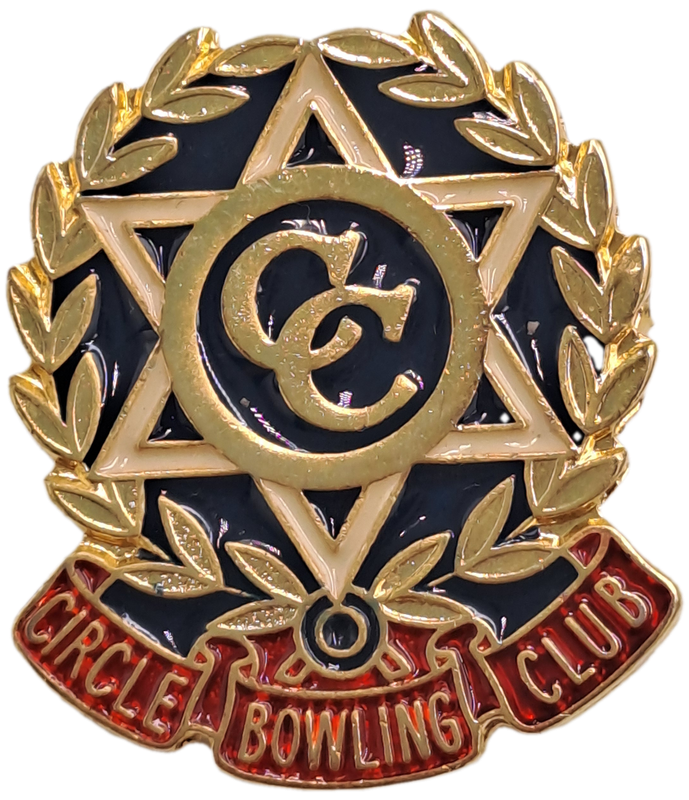 Vintage Circle Bowling Club Badge 27x25mm