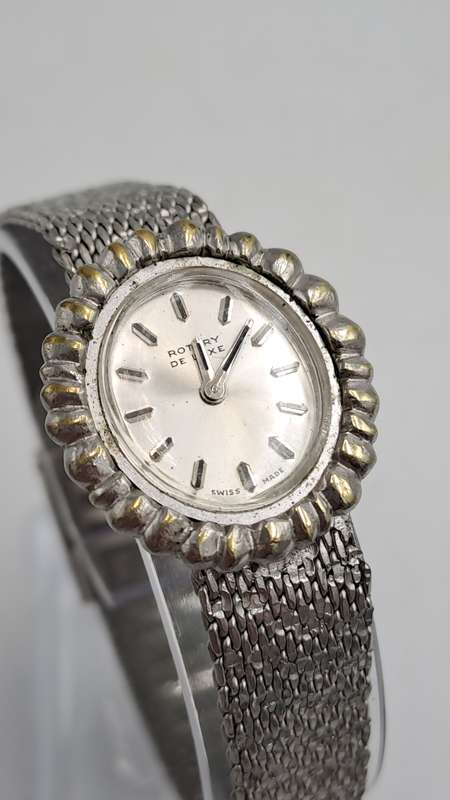Vintage Swiss Made Rotary De Luxe Ladies Mechanical Watch-Working