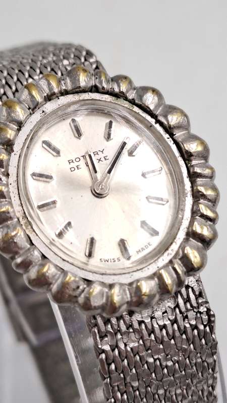 Vintage Swiss Made Rotary De Luxe Ladies Mechanical Watch-Working