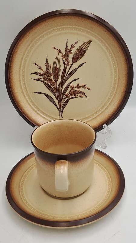 18pc ARITA HONEY WHEAT Country Kitchen 4339 Trio's x 6-Made in Japan